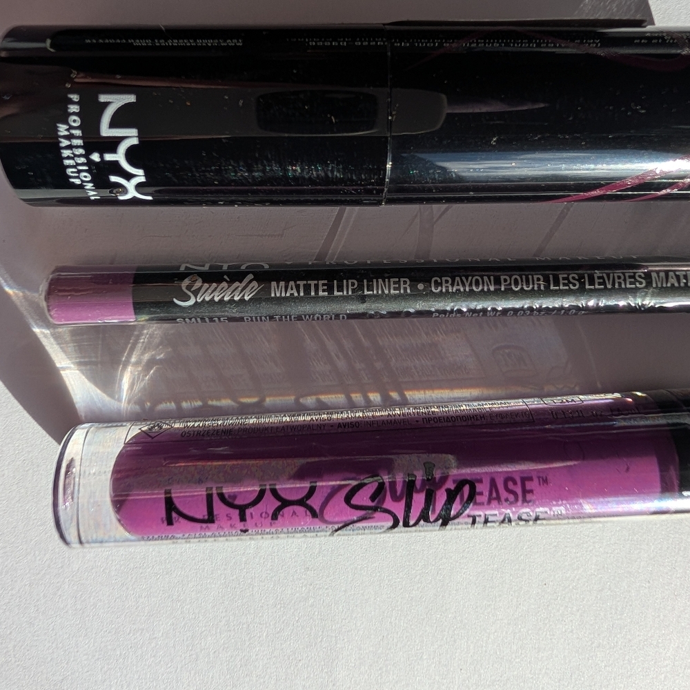 NYX Professional Makeup 4pc Purple Lip Bundle Glitter Goals Fairycore Lot - Picture 2 of 4